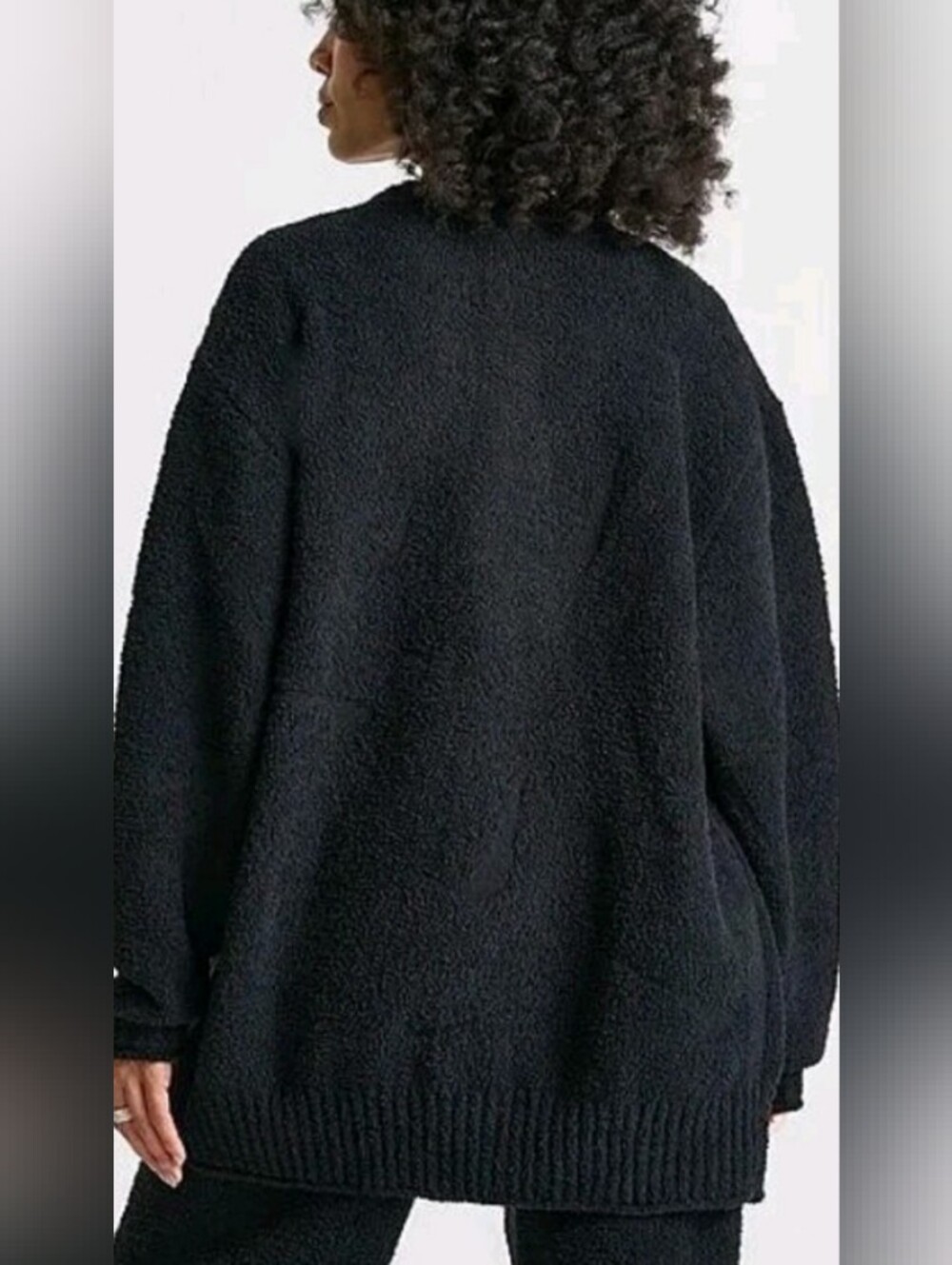 Nike Women's Cozy Knit Bouclé Oversized Cardigan All Over Print Size Large - Picture 2 of 9